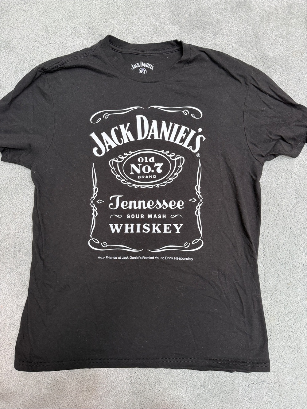 Jack Daniel's Men's Black Short-Sleeve Logo Tee Brand New